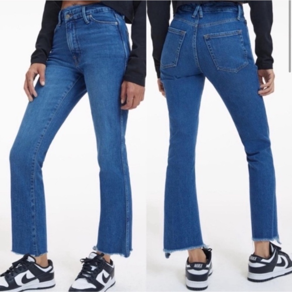 Good American Good Curve Straight Crossover Jeans in Indigo125 size 2 26